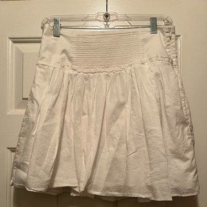 Banana Republic White Mini Skirt lightweight, side zipper - 2